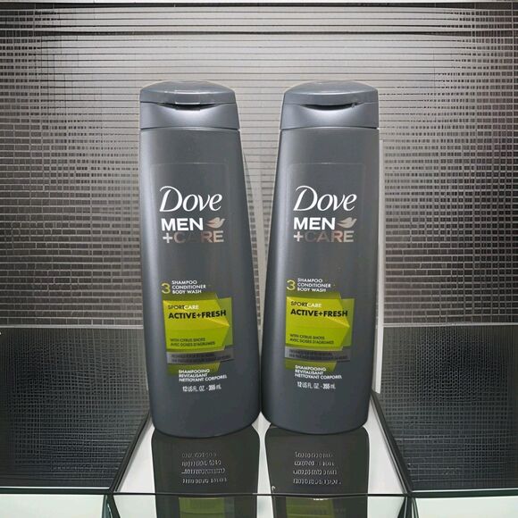 Dove Men+Care Active Fresh 3N1 Body/Face/Hair Wash 12 Oz Pack of 2 Sport Care - Picture 1 of 4